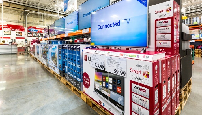 Costco aisle in Delaware, USA
