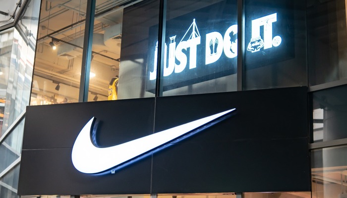Nike logo in front of the shop in Thailand