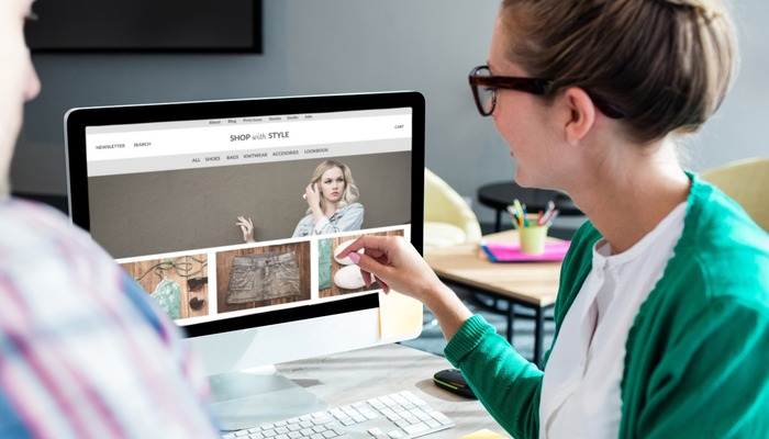 People looking at a business website