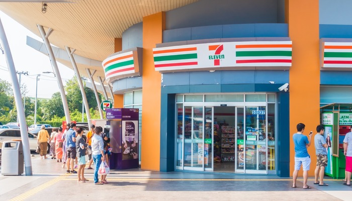 Exterior of a 7-Eleven convenience store in Thailand