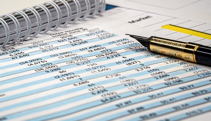 Balance sheet in stockholder report book